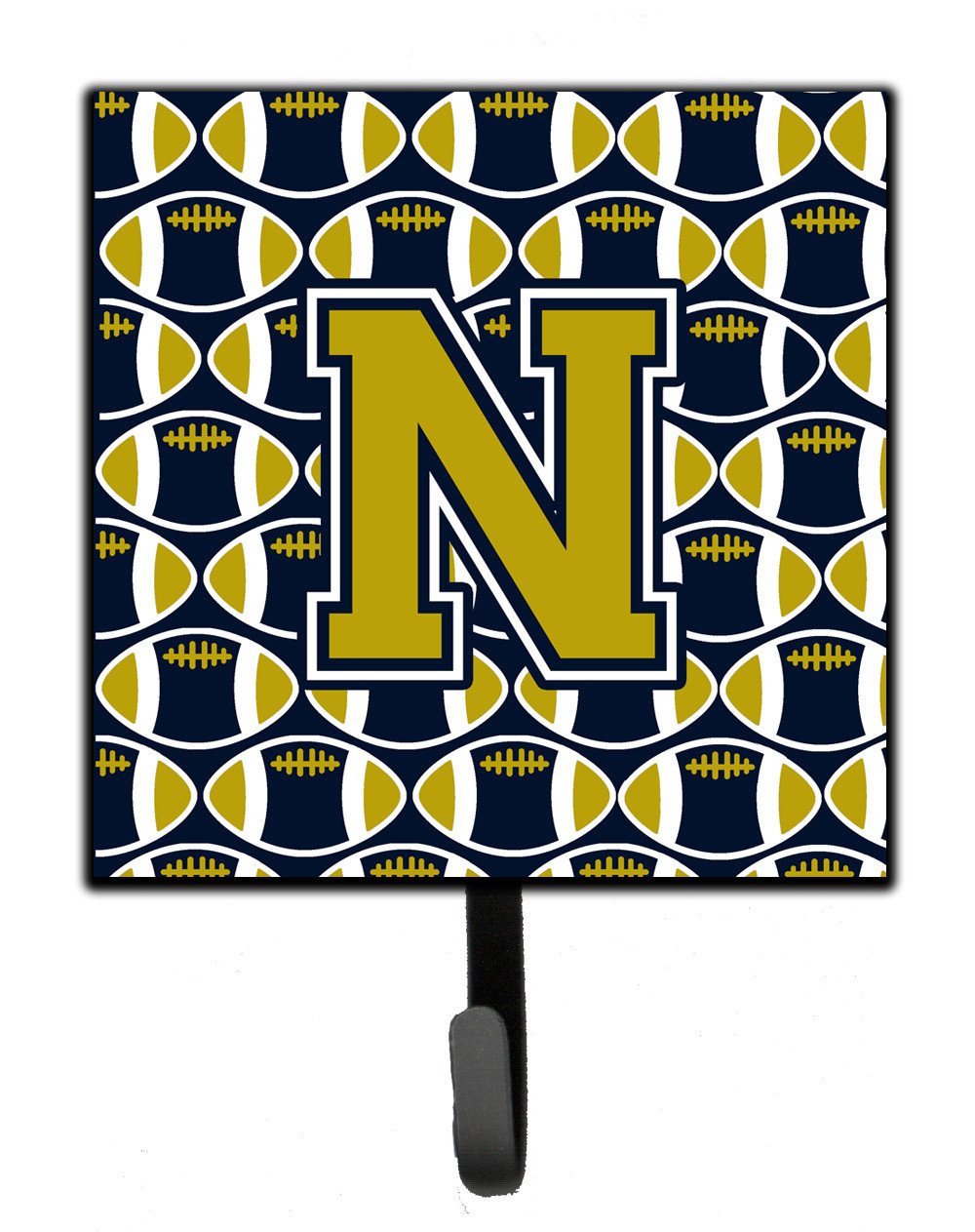 Letter N Football Blue and Gold Leash or Key Holder CJ1074-NSH4 by Caroline&#39;s Treasures