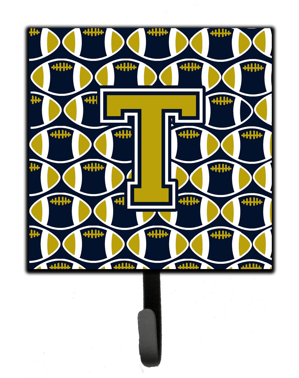 Letter T Football Blue and Gold Leash or Key Holder CJ1074-TSH4 by Caroline's Treasures