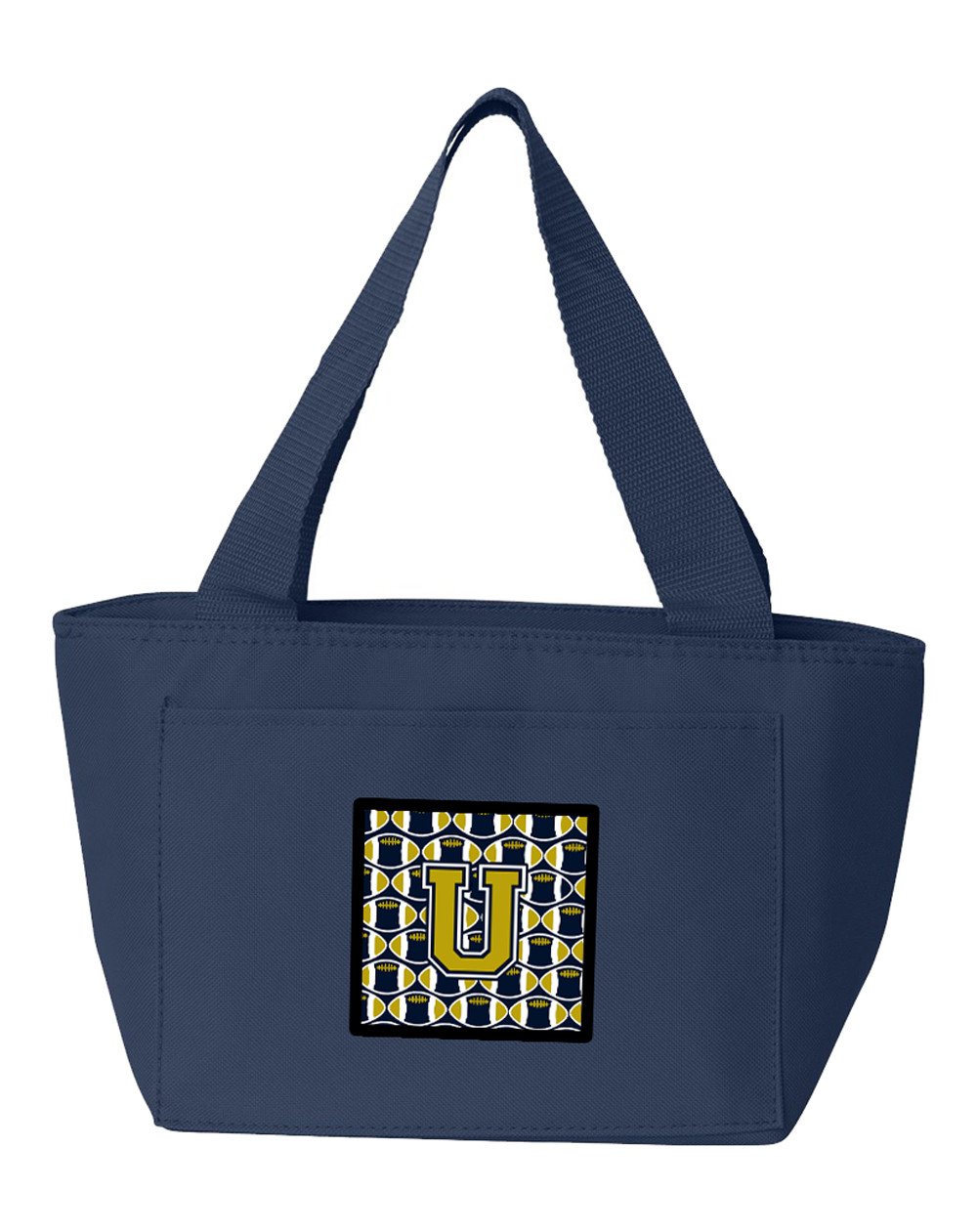 Letter U Football Blue and Gold Lunch Bag CJ1074-UNA-8808 by Caroline&#39;s Treasures