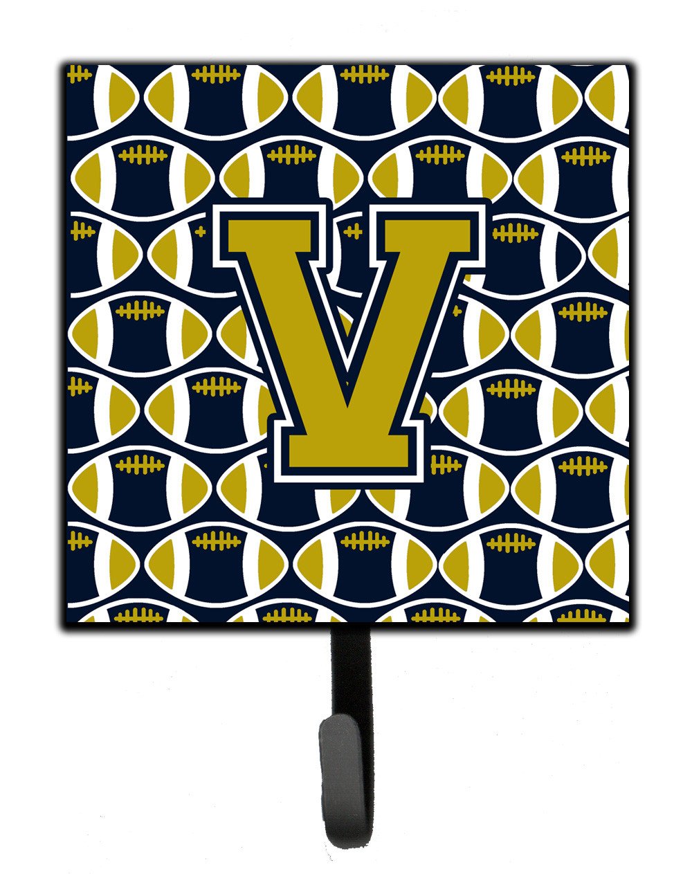 Letter V Football Blue and Gold Leash or Key Holder CJ1074-VSH4 by Caroline's Treasures