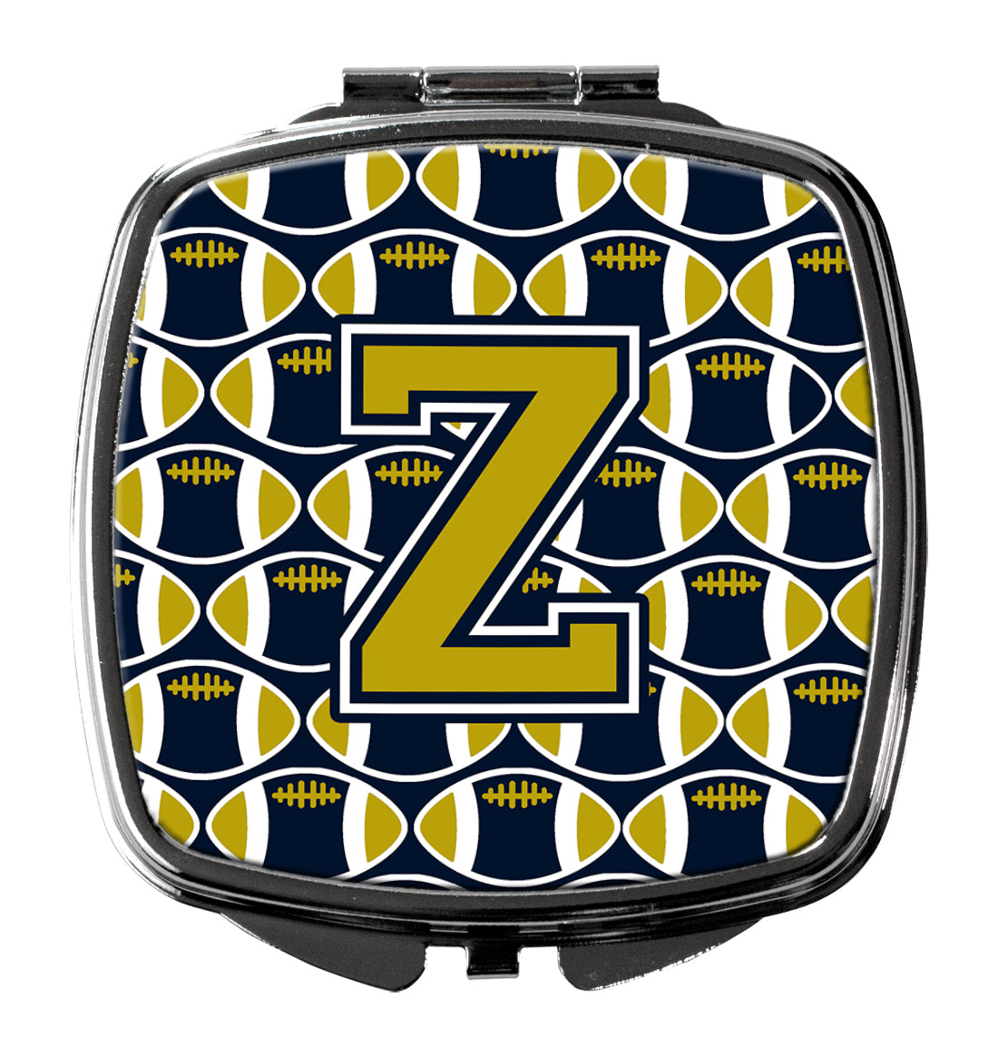 Letter Z Football Blue and Gold Compact Mirror CJ1074-ZSCM  the-store.com.