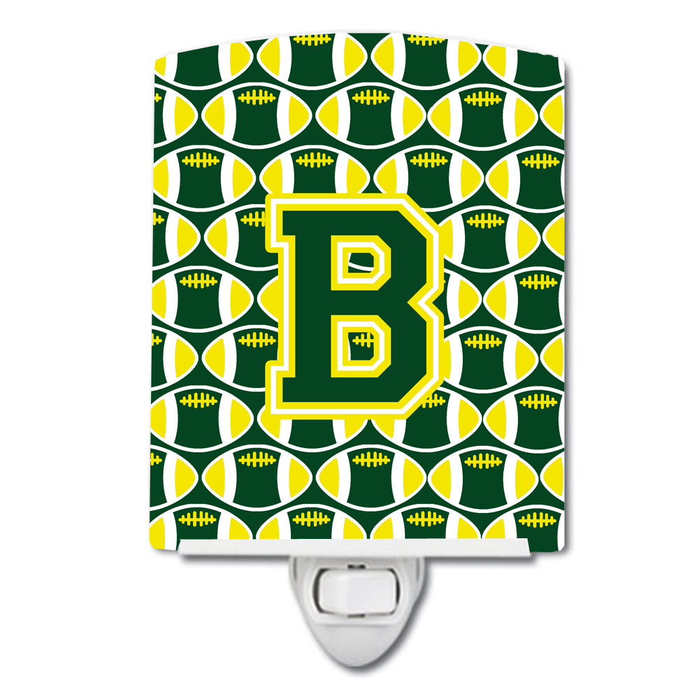 Letter B Football Green and Yellow Ceramic Night Light CJ1075-BCNL - the-store.com