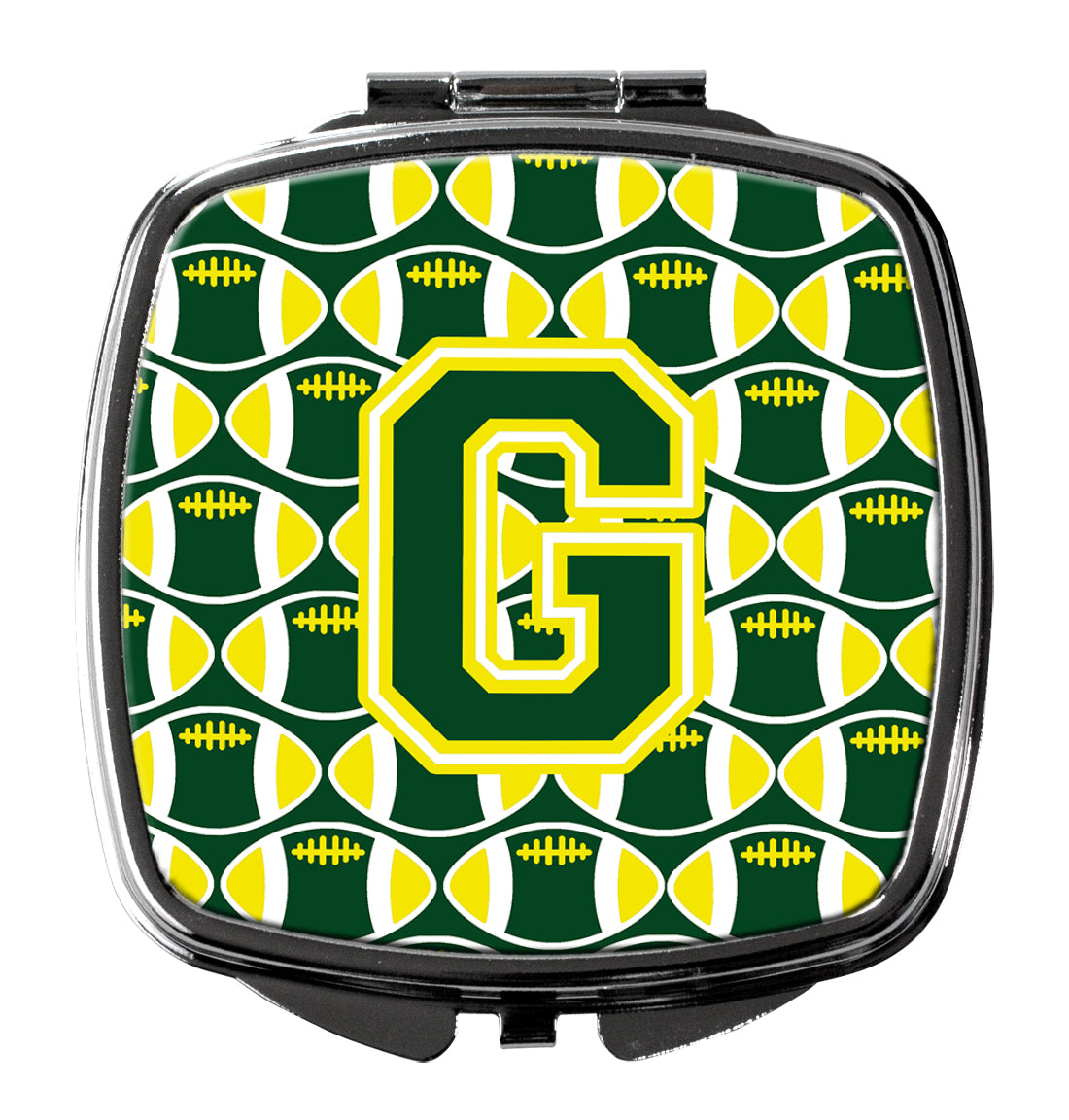 Letter G Football Green and Yellow Compact Mirror CJ1075-GSCM  the-store.com.