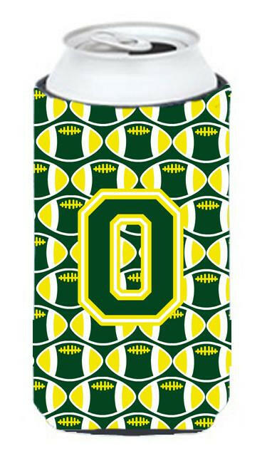 Letter O Football Green and Yellow Tall Boy Beverage Insulator Hugger CJ1075-OTBC by Caroline's Treasures