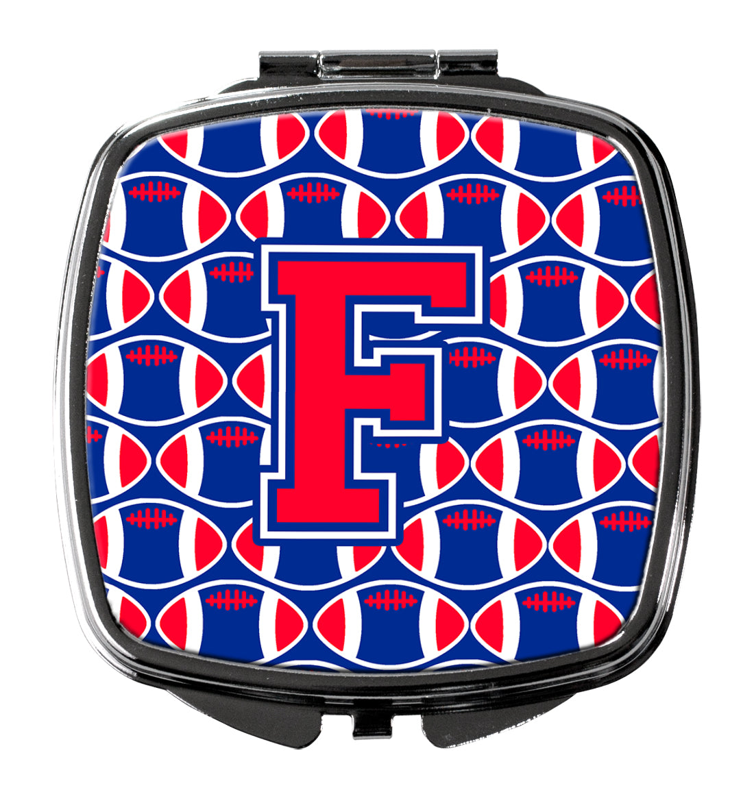 Letter F Football Harvard Crimson and Yale Blue Compact Mirror CJ1076-FSCM  the-store.com.