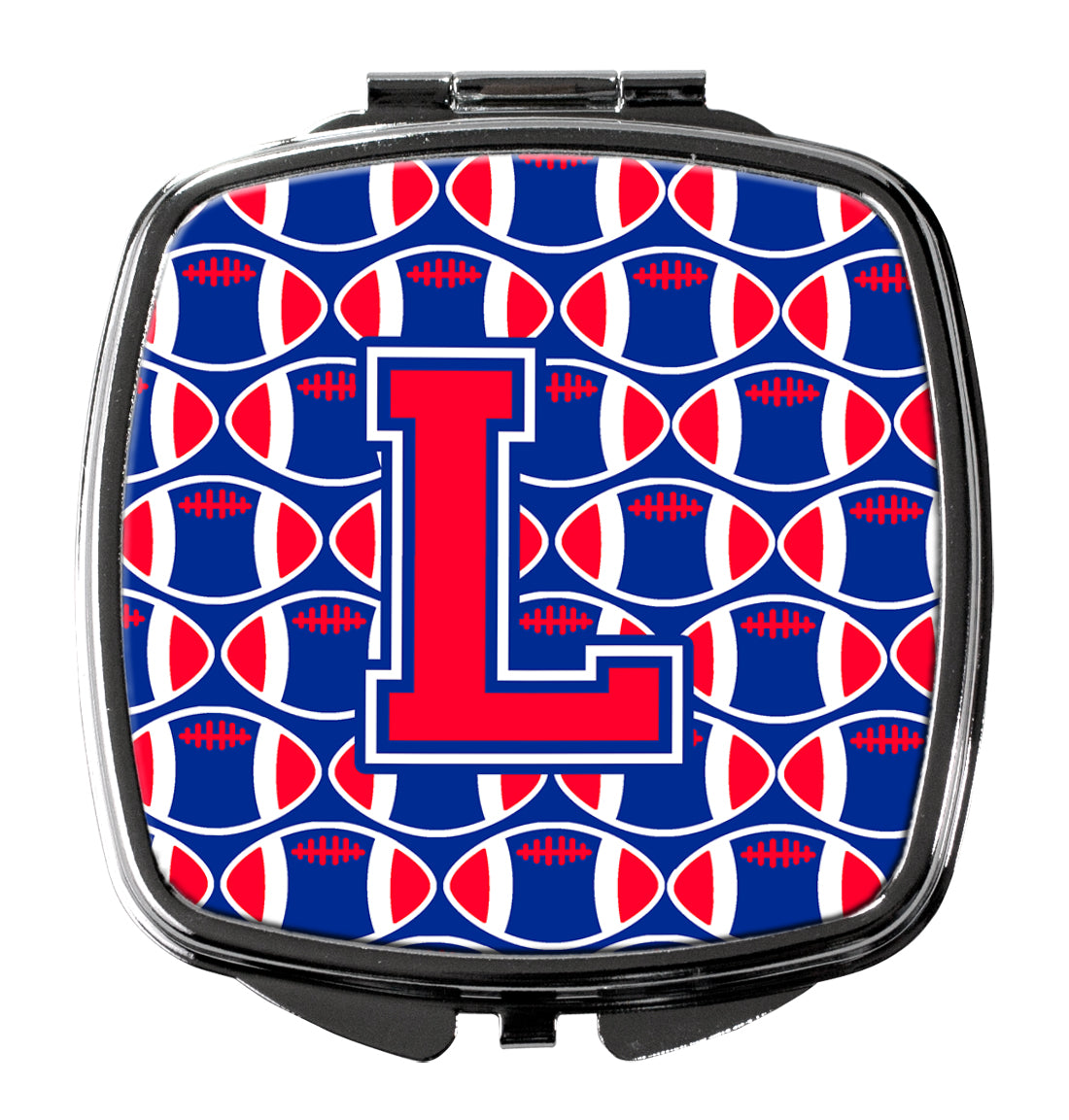 Letter L Football Harvard Crimson and Yale Blue Compact Mirror CJ1076-LSCM  the-store.com.