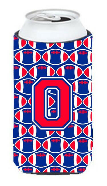 Letter O Football Crimson and Yale Blue Tall Boy Beverage Insulator Hugger CJ1076-OTBC by Caroline's Treasures