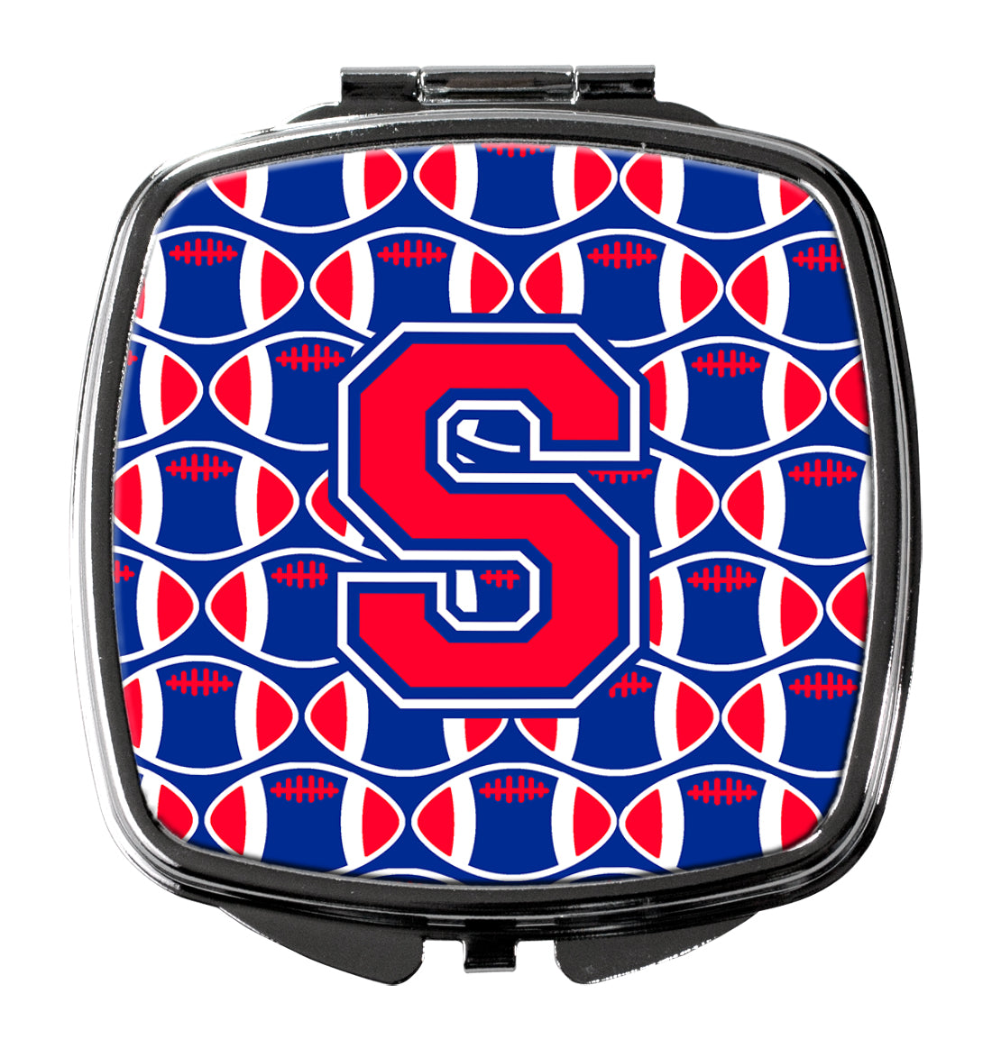 Letter S Football Harvard Crimson and Yale Blue Compact Mirror CJ1076-SSCM  the-store.com.