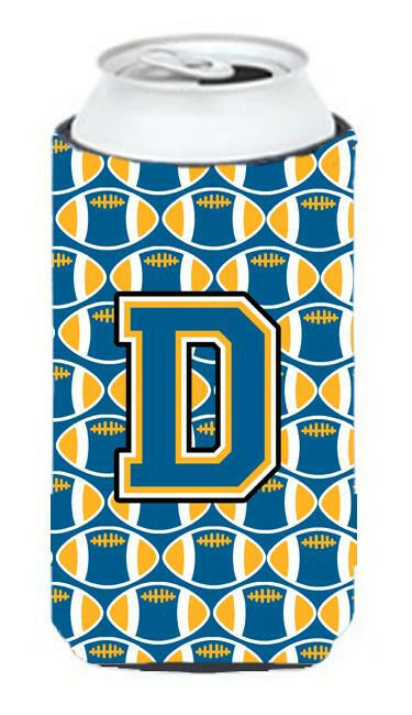 Letter D Football Blue and Gold Tall Boy Beverage Insulator Hugger CJ1077-DTBC by Caroline's Treasures