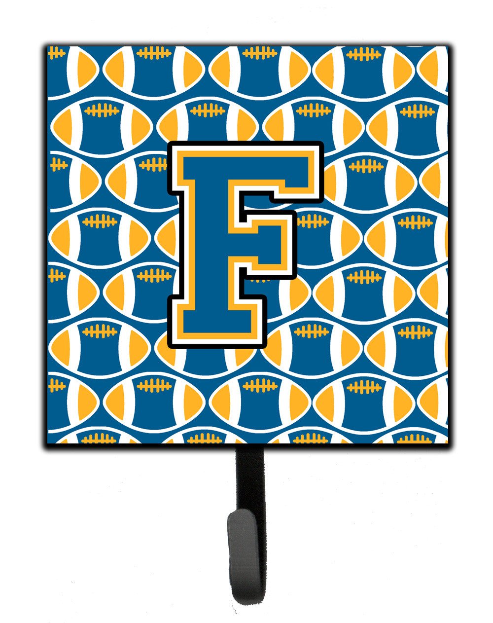 Letter F Football Blue and Gold Leash or Key Holder CJ1077-FSH4 by Caroline&#39;s Treasures