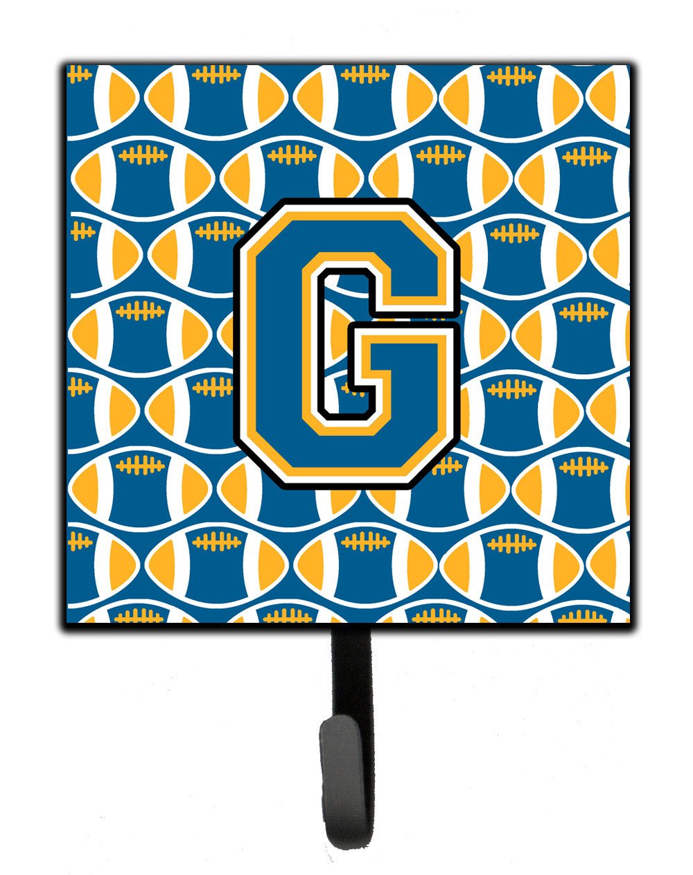 Letter G Football Blue and Gold Leash or Key Holder CJ1077-GSH4 by Caroline&#39;s Treasures