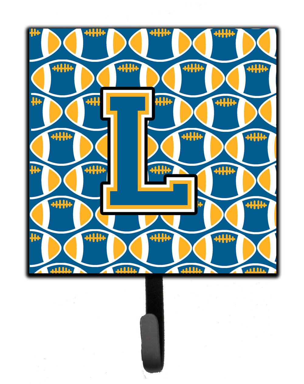 Letter L Football Blue and Gold Leash or Key Holder CJ1077-LSH4 by Caroline&#39;s Treasures