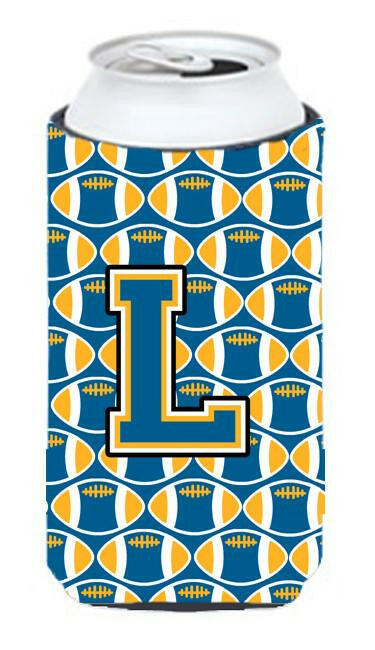 Letter L Football Blue and Gold Tall Boy Beverage Insulator Hugger CJ1077-LTBC by Caroline's Treasures