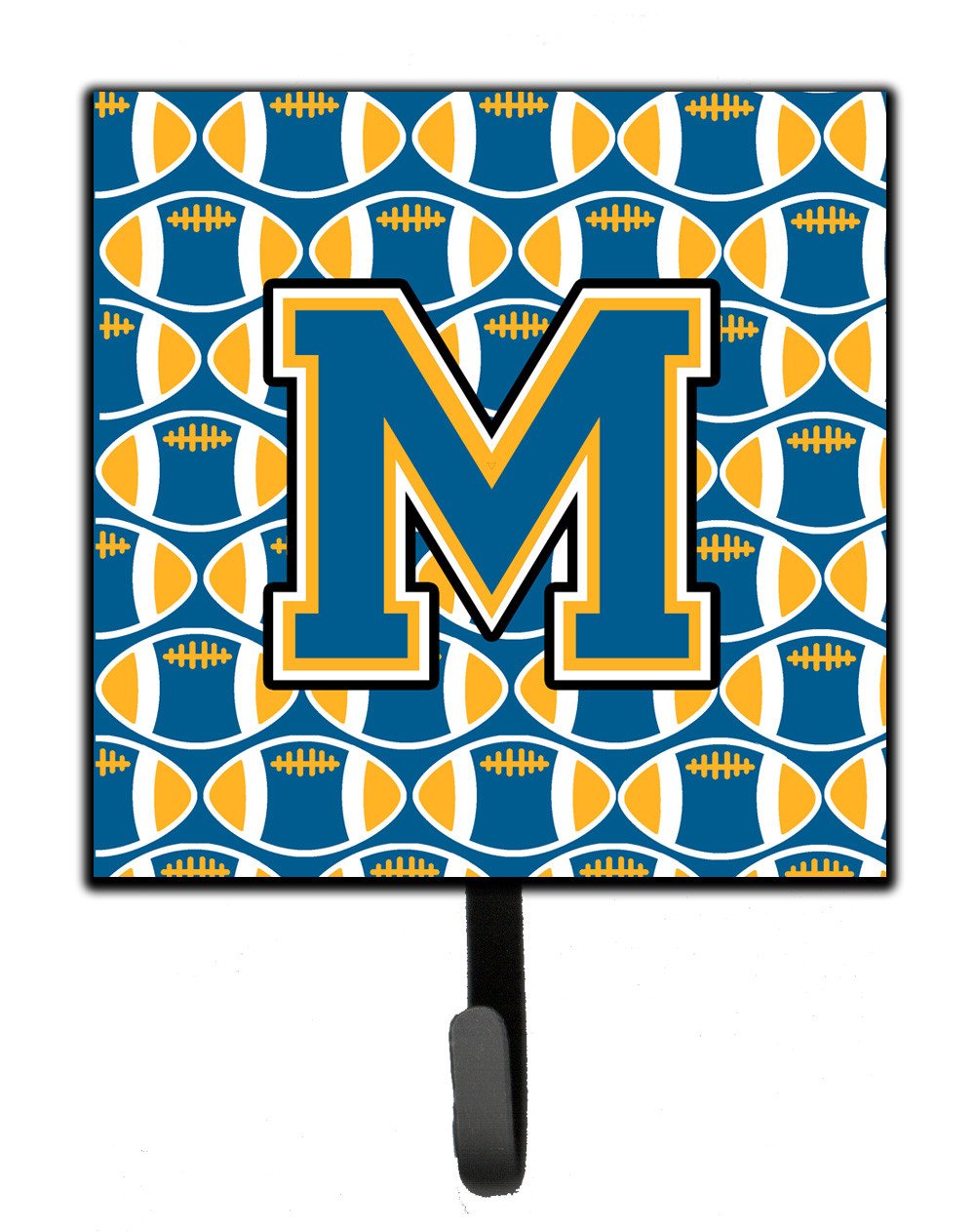 Letter M Football Blue and Gold Leash or Key Holder CJ1077-MSH4 by Caroline's Treasures