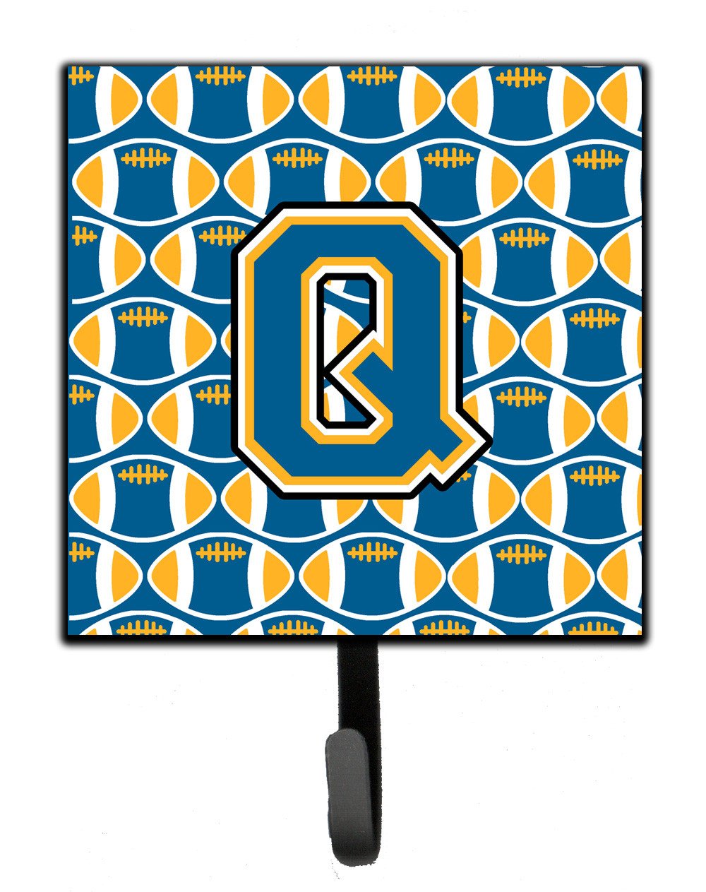 Letter Q Football Blue and Gold Leash or Key Holder CJ1077-QSH4 by Caroline's Treasures