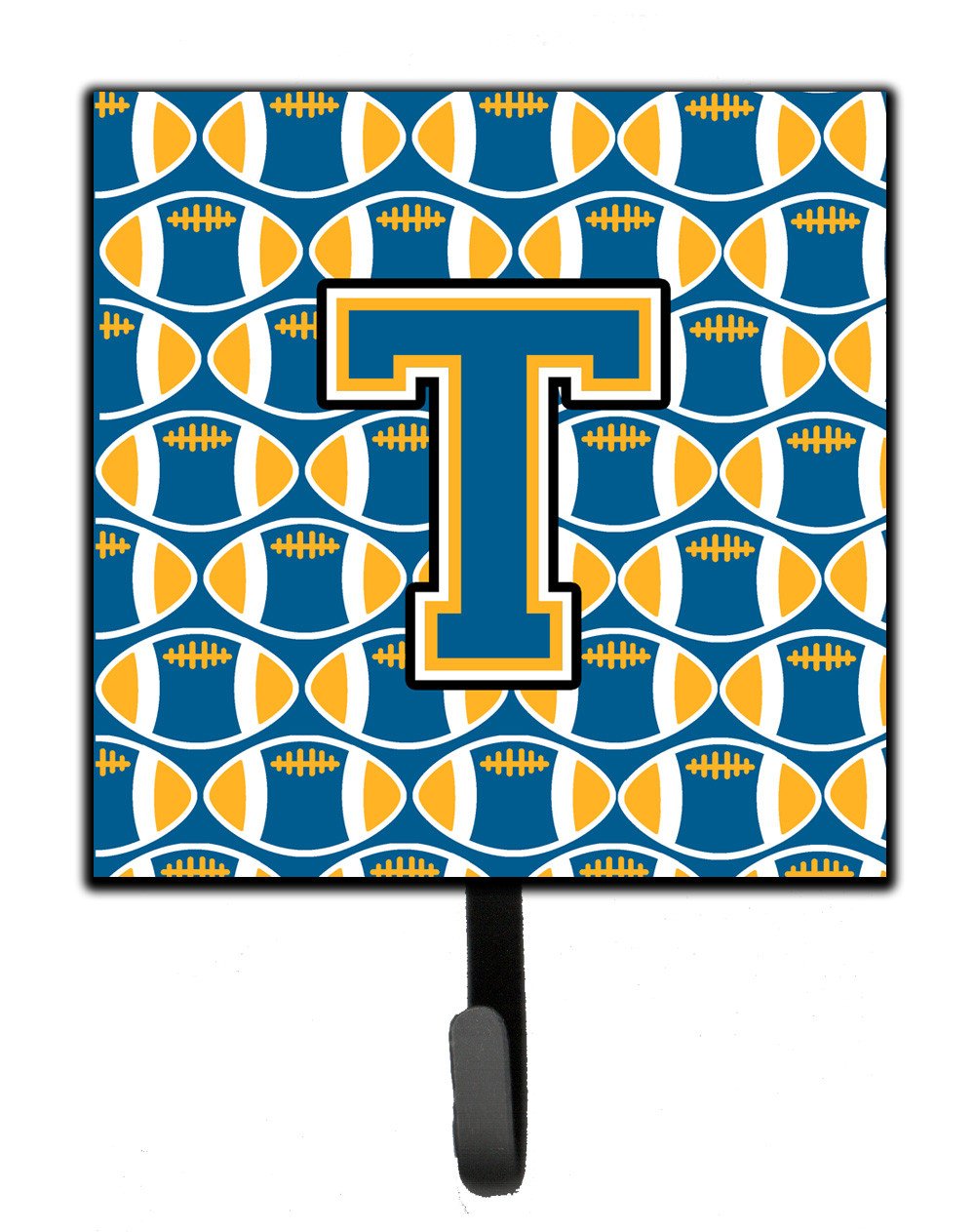 Letter T Football Blue and Gold Leash or Key Holder CJ1077-TSH4 by Caroline's Treasures