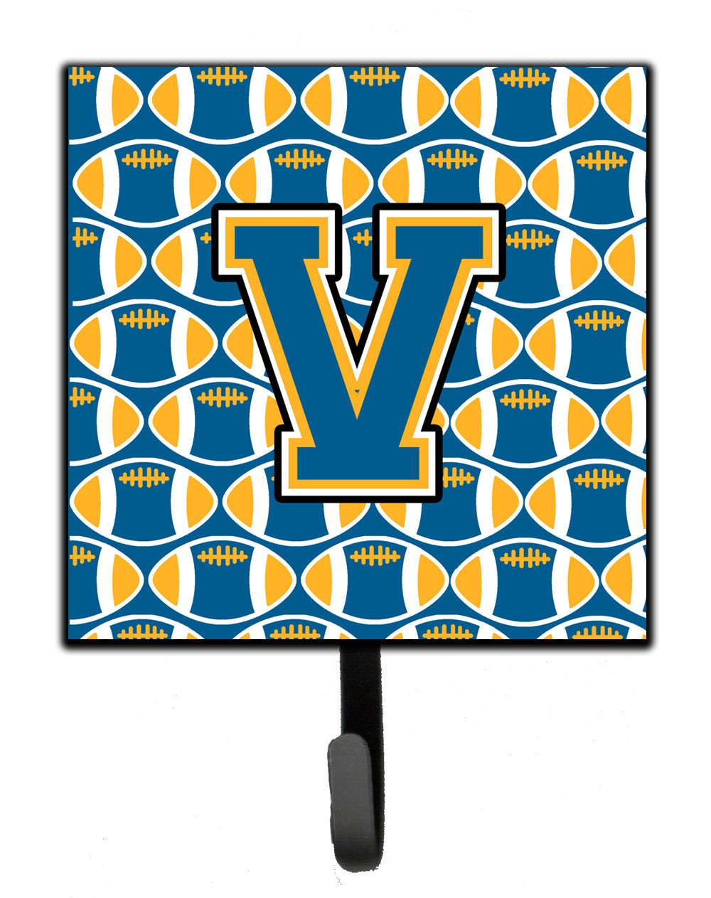 Letter V Football Blue and Gold Leash or Key Holder CJ1077-VSH4 by Caroline's Treasures