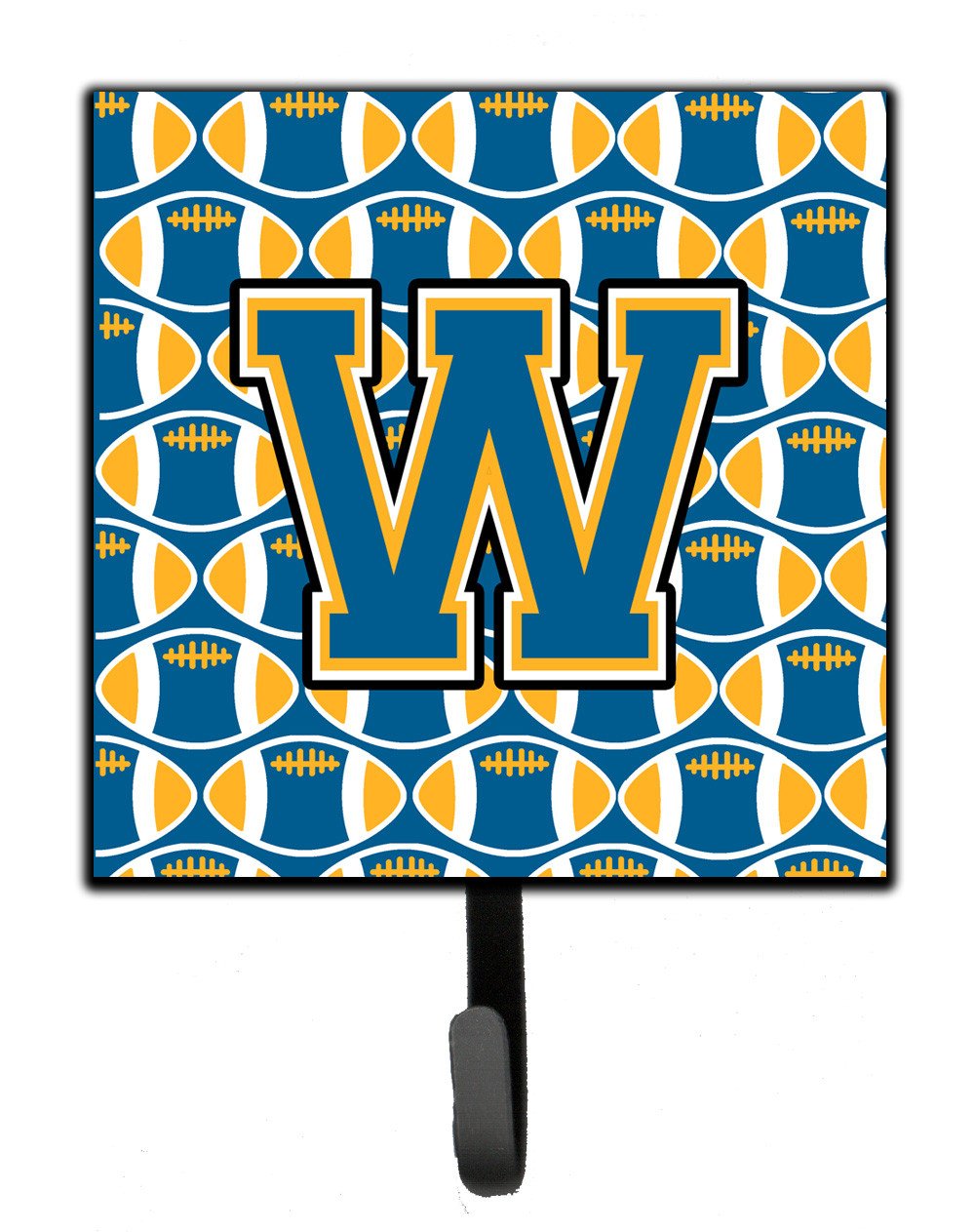 Letter W Football Blue and Gold Leash or Key Holder CJ1077-WSH4 by Caroline's Treasures