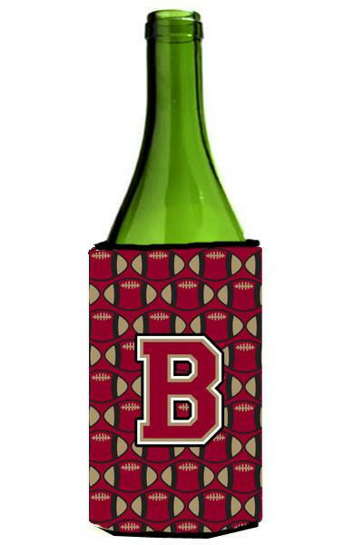 Letter B Football Garnet and Gold Wine Bottle Beverage Insulator Hugger CJ1078-BLITERK by Caroline's Treasures