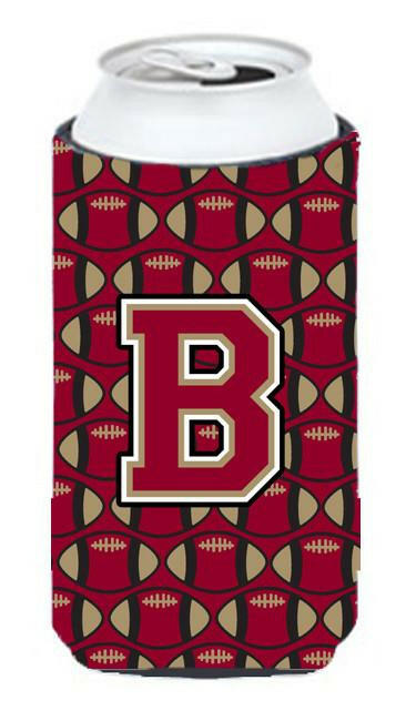 Letter B Football Garnet and Gold Tall Boy Beverage Insulator Hugger CJ1078-BTBC by Caroline's Treasures