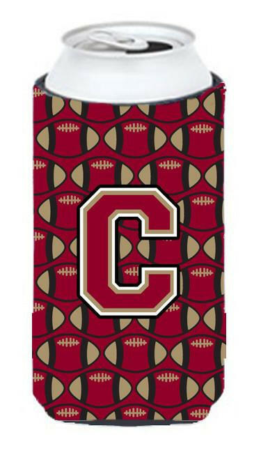 Letter C Football Garnet and Gold Tall Boy Beverage Insulator Hugger CJ1078-CTBC by Caroline's Treasures