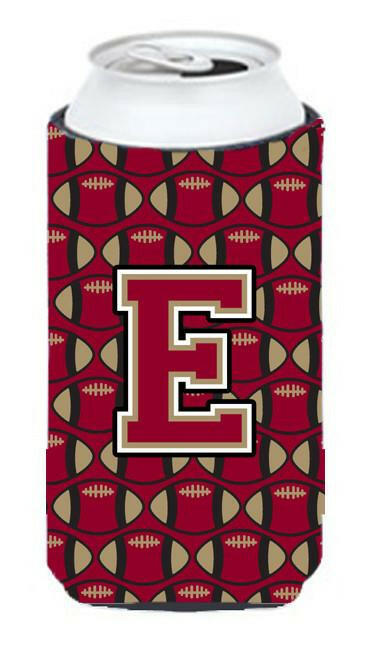 Letter E Football Garnet and Gold Tall Boy Beverage Insulator Hugger CJ1078-ETBC by Caroline&#39;s Treasures