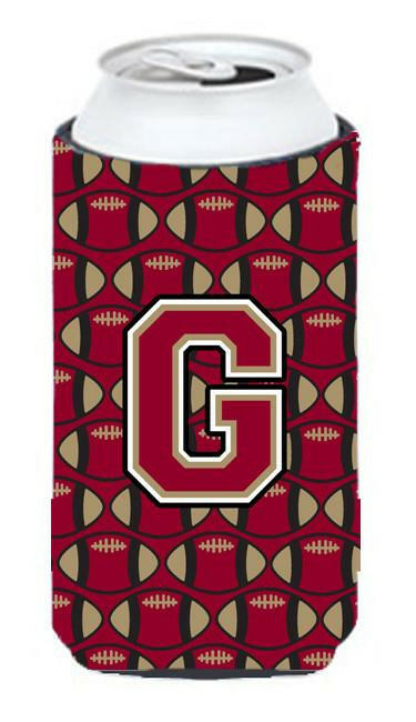 Letter G Football Garnet and Gold Tall Boy Beverage Insulator Hugger CJ1078-GTBC by Caroline&#39;s Treasures