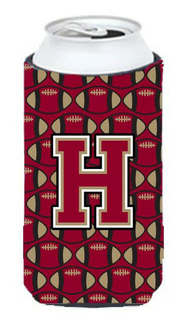 Letter H Football Garnet and Gold Tall Boy Beverage Insulator Hugger CJ1078-HTBC by Caroline's Treasures