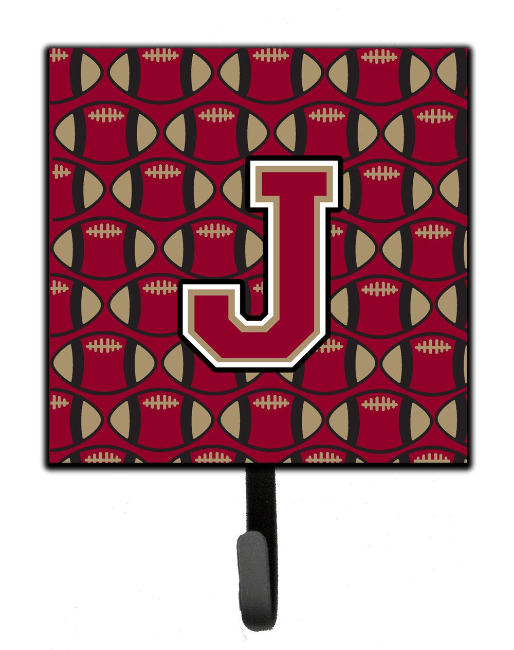 Letter J Football Garnet and Gold Leash or Key Holder CJ1078-JSH4 by Caroline&#39;s Treasures