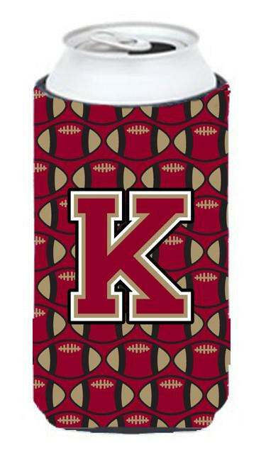 Letter K Football Garnet and Gold Tall Boy Beverage Insulator Hugger CJ1078-KTBC by Caroline's Treasures