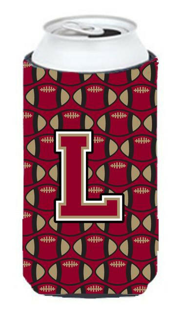 Letter L Football Garnet and Gold Tall Boy Beverage Insulator Hugger CJ1078-LTBC by Caroline's Treasures