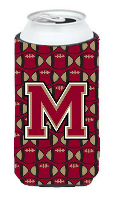 Letter M Football Garnet and Gold Tall Boy Beverage Insulator Hugger CJ1078-MTBC by Caroline's Treasures