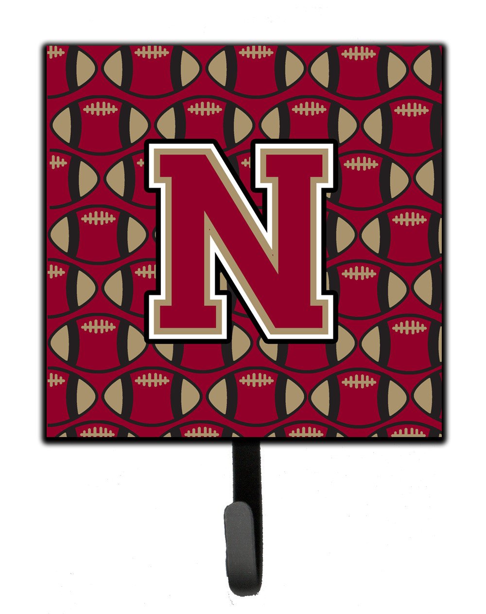 Letter N Football Garnet and Gold Leash or Key Holder CJ1078-NSH4 by Caroline's Treasures