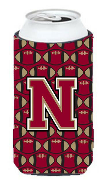 Letter N Football Garnet and Gold Tall Boy Beverage Insulator Hugger CJ1078-NTBC by Caroline's Treasures