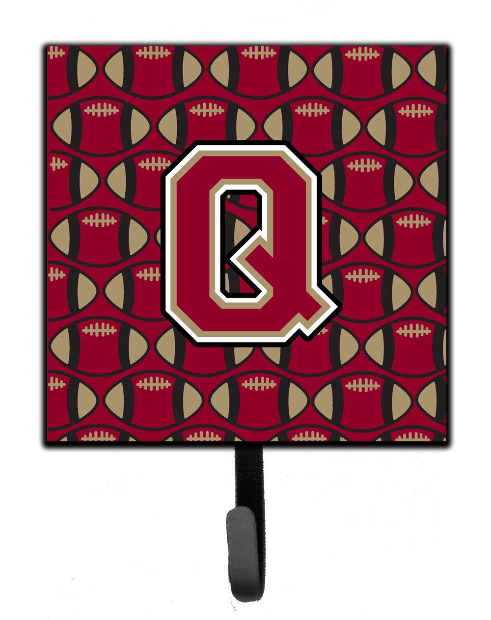 Letter Q Football Garnet and Gold Leash or Key Holder CJ1078-QSH4 by Caroline&#39;s Treasures