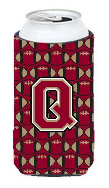 Letter Q Football Garnet and Gold Tall Boy Beverage Insulator Hugger CJ1078-QTBC by Caroline&#39;s Treasures