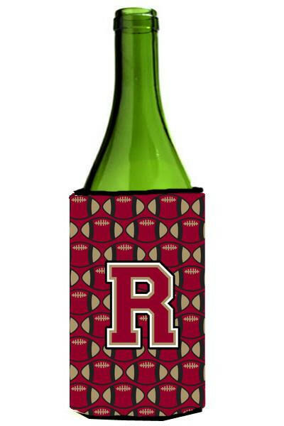 Letter R Football Garnet and Gold Wine Bottle Beverage Insulator Hugger CJ1078-RLITERK by Caroline's Treasures