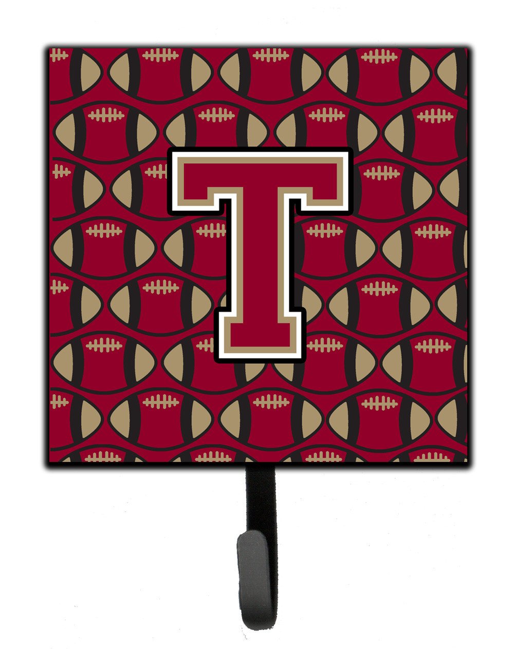 Letter T Football Garnet and Gold Leash or Key Holder CJ1078-TSH4 by Caroline's Treasures