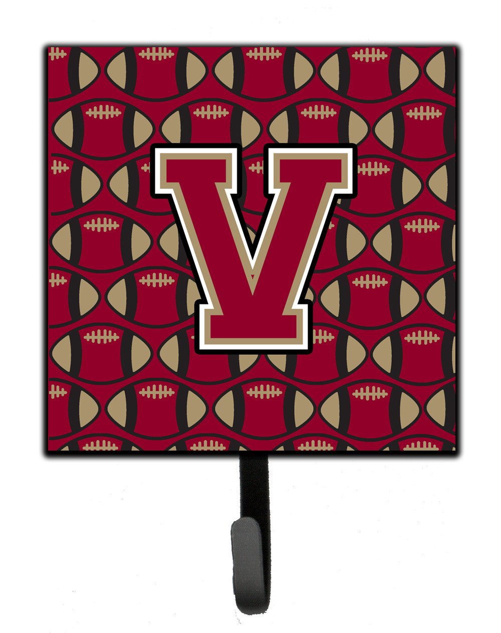 Letter V Football Garnet and Gold Leash or Key Holder CJ1078-VSH4 by Caroline's Treasures