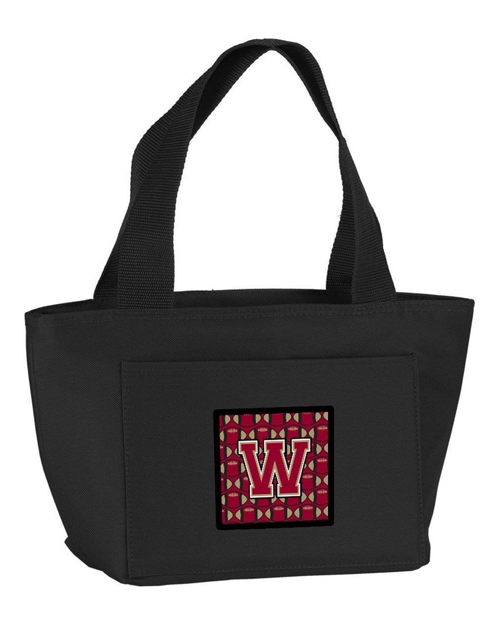 Letter W Football Garnet and Gold Lunch Bag CJ1078-WBK-8808 by Caroline's Treasures