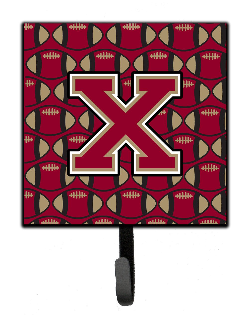 Letter X Football Garnet and Gold Leash or Key Holder CJ1078-XSH4 by Caroline's Treasures