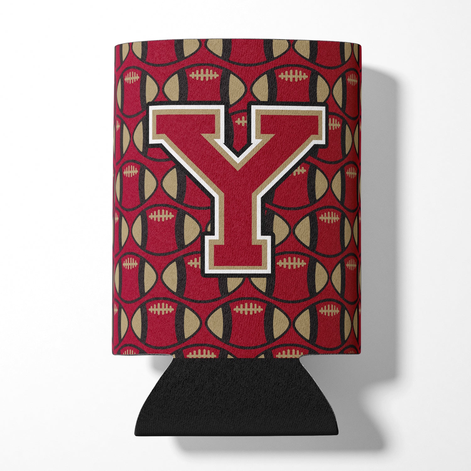 Letter Y Football Garnet and Gold Can or Bottle Hugger CJ1078-YCC.