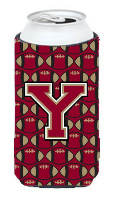 Letter Y Football Garnet and Gold Tall Boy Beverage Insulator Hugger CJ1078-YTBC by Caroline's Treasures