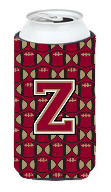 Letter Z Football Garnet and Gold Tall Boy Beverage Insulator Hugger CJ1078-ZTBC by Caroline's Treasures