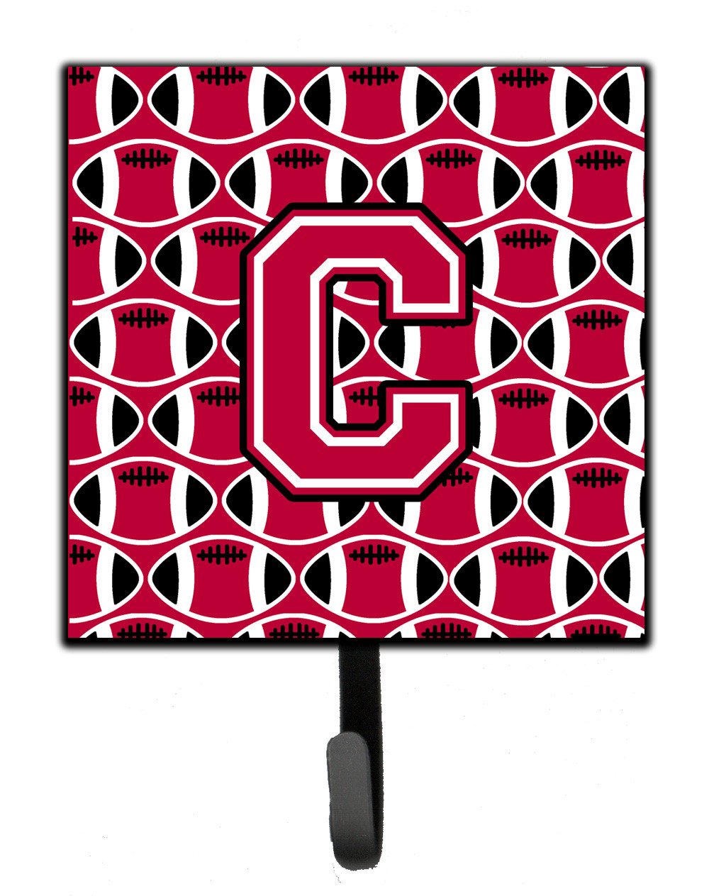 Letter C Football Crimson and White Leash or Key Holder CJ1079-CSH4 by Caroline's Treasures