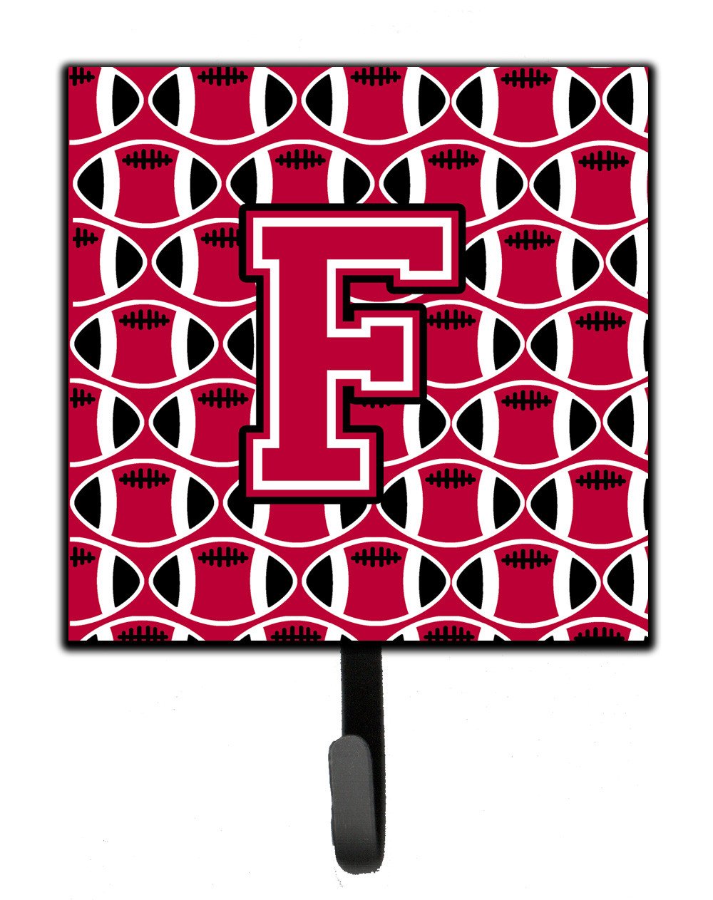 Letter F Football Crimson and White Leash or Key Holder CJ1079-FSH4 by Caroline&#39;s Treasures