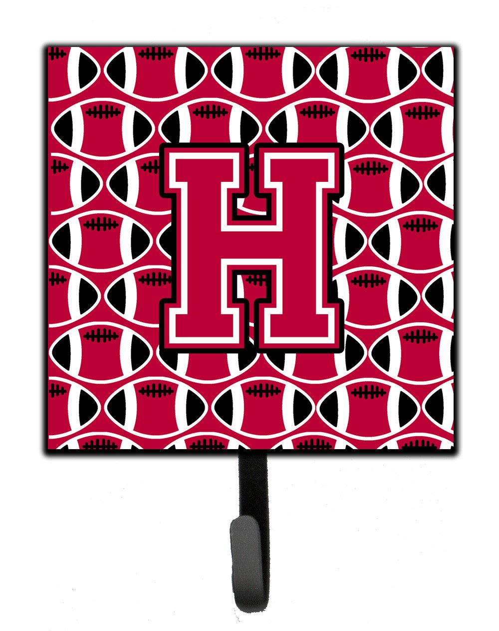 Letter H Football Crimson and White Leash or Key Holder CJ1079-HSH4 by Caroline's Treasures