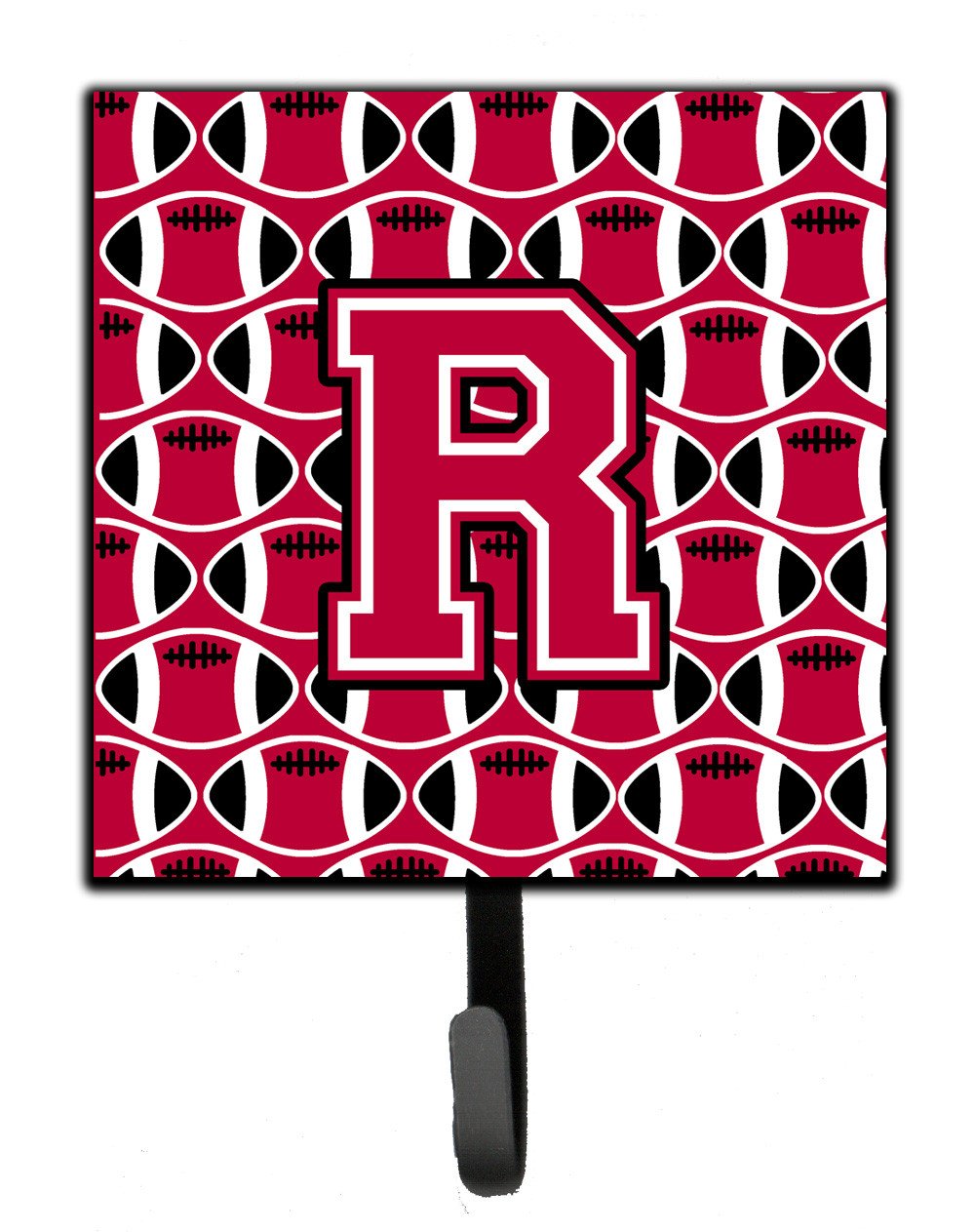 Letter R Football Crimson and White Leash or Key Holder CJ1079-RSH4 by Caroline's Treasures