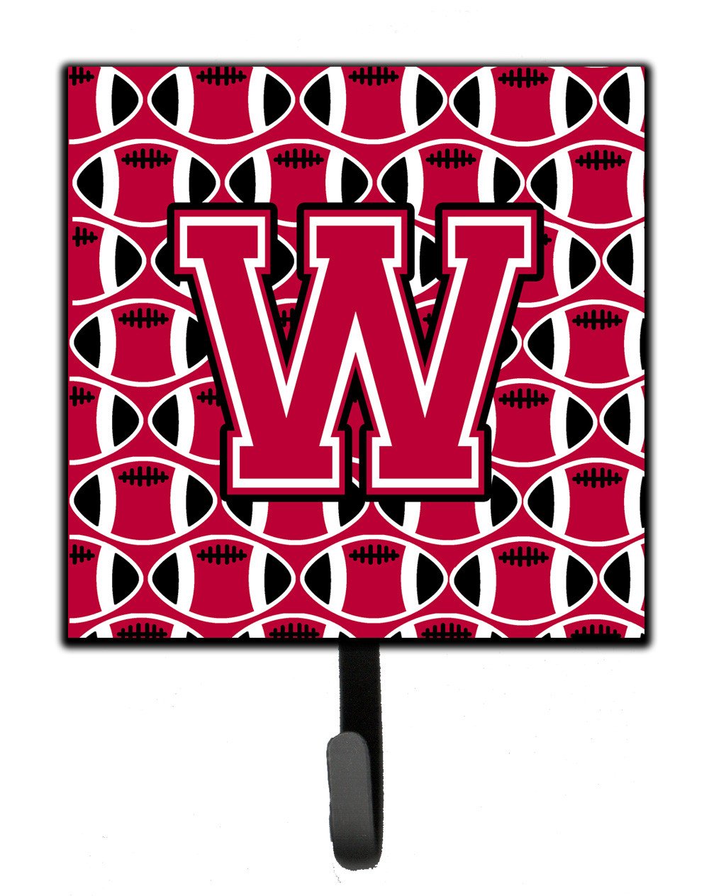 Letter W Football Crimson and White Leash or Key Holder CJ1079-WSH4 by Caroline&#39;s Treasures