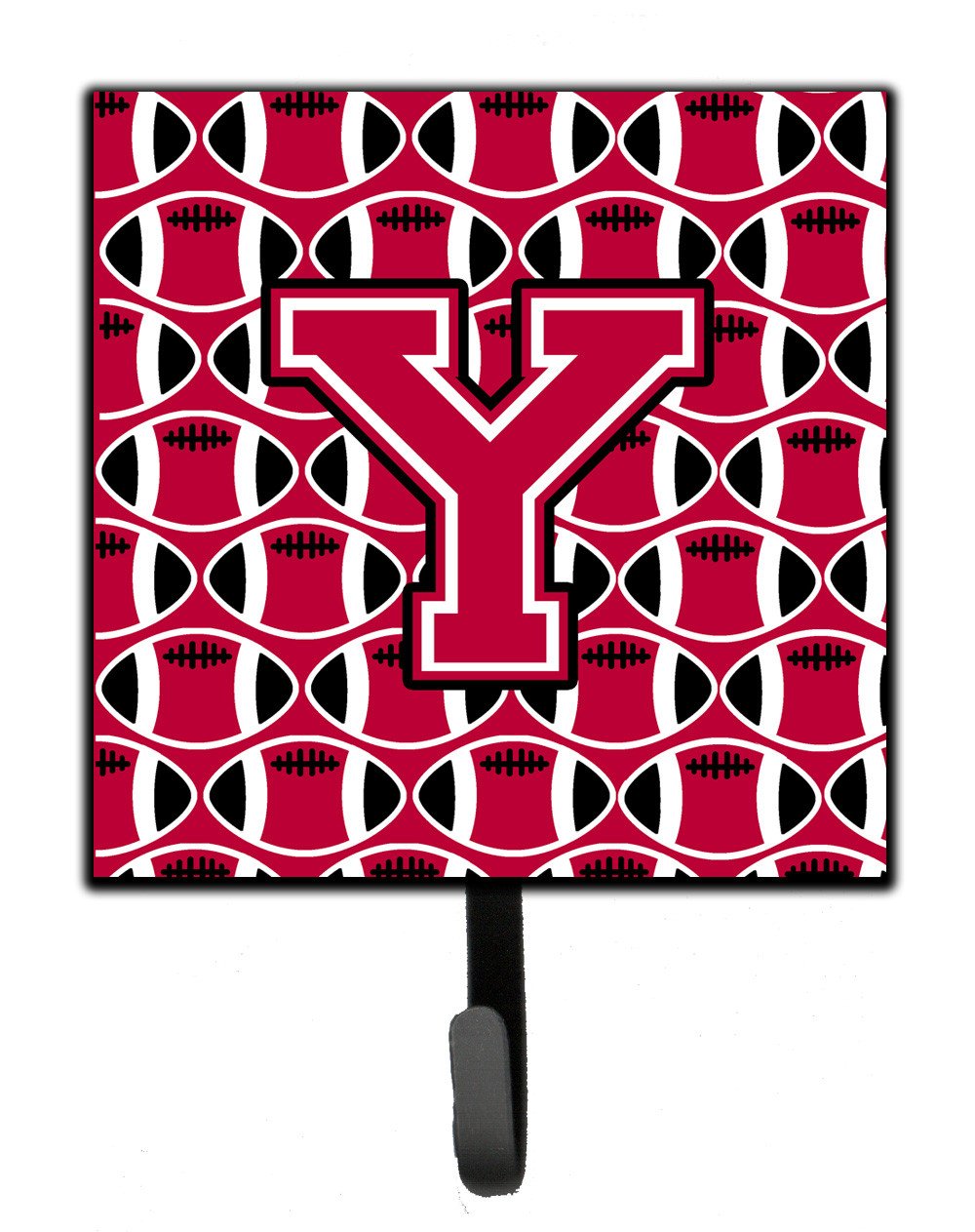 Letter Y Football Crimson and White Leash or Key Holder CJ1079-YSH4 by Caroline's Treasures